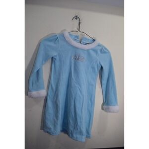 2022 Gymboree Winter Faux Fur Crown Velour Dress Unicorn Princess GIRLS M 7 Blue